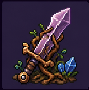 Root and crystal sword